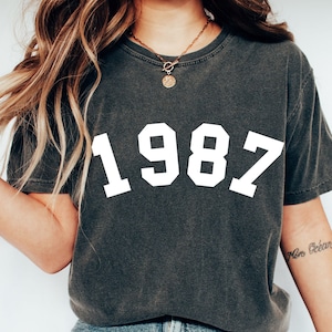 Comfort kleuren 36e verjaardag cadeau shirt, shirt verjaardag 1987, shirts 36e verjaardag, shirt geboortejaar 1987, shirt verjaardagscadeau 1987
