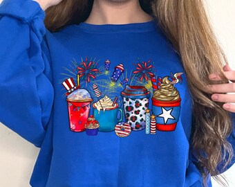American Drink Sweatshirt,American Flag Sweatshirt,American Shirt, American Coffee Shirt,Coffee Sweatshirt,4th Of July Drink,Patriot shirt