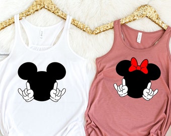 Rock And Roll inspiriert von Mickey oder Minnie Tank Top, benutzerdefinierte Mickey oder Minnie Tank, Disney Urlaub Shirt, Disney Reise Geschenk Tank