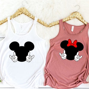Rock And Roll inspiriert von Mickey oder Minnie Tank Top, benutzerdefinierte Mickey oder Minnie Tank, Disney Urlaub Shirt, Disney Reise Geschenk Tank