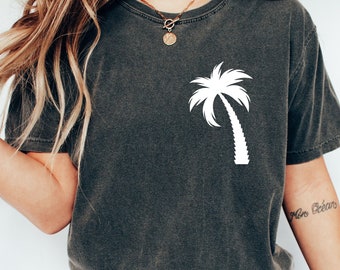 Comfort Colors Palm Tree Tshirt, Aesthetic Shirt,Tropical Shirts,Summer Gift Shirt,Beach Tee,Vacation Shirt,Holiday Travel Tee,Palm T-Shirt