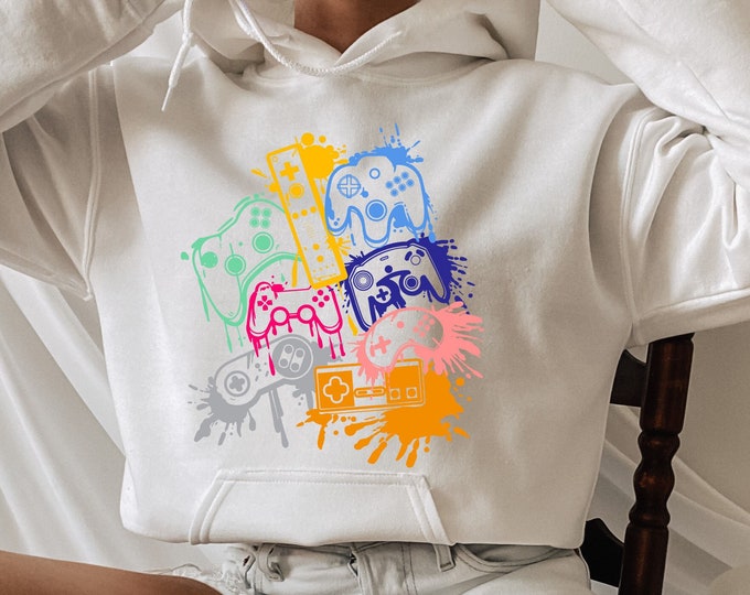 Video Game Controller Color Hoodie, Gamer Hoodie,Game Day Sweatshirt,Game Lover Gift,Funny Gaming Tee, Cute Gamer Shirt,
