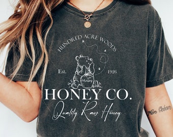 Comfort Colors Vintage Hundred Acre Woods Honey Co. Shirt,Classic Pooh Bear Shirt, Disneyland shirt  Winnie The Pooh est 1926 Shirt,