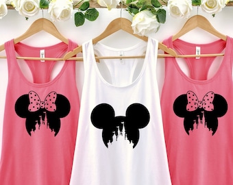 Disney Family Vacation Tank, Mickey and Minnie Tank, Disney Castle Tank, Minnie ear tank, Disneyland tank ,Disneyworld tank
