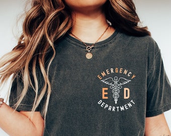 Comfort Colors Pocket Emergency Department Shirt,Emergency Room Tech Gift,ER Nurse Shirt,Nurse T shirt,Future Nurse Gift, Medical Assistant