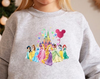 Princess Minnie Sweatshirt, Disney Princess Sweatshirt, Girl Disney Shirt, Princess Sweatshirt, Mickey Balloons Shirt, Disneyland Shirt
