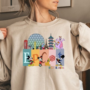 Epcot Sweatshirt, World Traveler Sweatshirt, Epcot since 1982, Disney Trip Shirt,Mickey and Friends sweatshirt