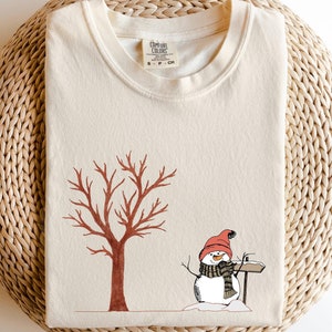 Christmas Snowman Shirt, Cute Snowman Shirt, Womens Christmas Shirt, Cute Winter, Gift For Christmas, Christmas Tree,Winter Shirts for Women