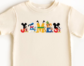 Disney Mickey and Friends Family Matching Toddler, Personalized Disney Mickey Mouse Shirt,Disney Family Trip Shirt,Kids Toddler Birthday Tee