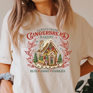 Immer frische Lebkuchen Bäckerei T-Shirts,Weihnachts-T-Shirt,keine Kekse,Weihnachts-T-Shirt,Süßes Weihnachts-T-Shirt, Lebkuchen-Mann-T-Shirt,Weihnachtsgeschenk