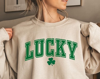 Lucky Sweatshirt Cute St. Patricks Day Sweatshirt for Women, St Patricks Sweater for women, Trendy St Patricks Day Crewneck,