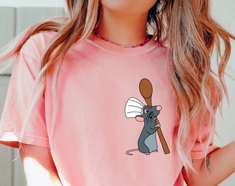 Comfort Colors Pocket Disney Ratatouille Shirt,Remy Shirt,Little Chef Shirt,Mouse Chef Shirt,Ratatouille Shirt,Anyone Can Cook,Food and Wine