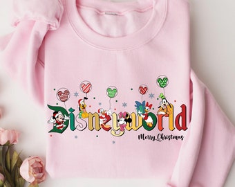 Retro Disneyworld Christmas Sweatshirt,Disney Christmas Group Shirt,Very Merry Christmas,Mickey and Friends Christmas Shirt,christmas gift
