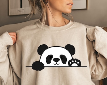 Panda Bär Sweatshirt, Panda Bär Shirt, Panda Mama Shirt, Haustier Liebhaber Shirts, Tierliebhaber Unisex Sweatshirt, Grafik Rundhalsausschnitt