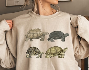 Schildpad-sweater, dierenvriend shirt schildpad geschenken, schildpaddenliefhebber cadeau, dier ronde hals, liefde schildpad sweatshirt, schildpadden redden, schildpad shirt