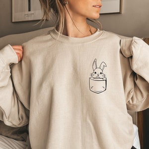 Pink Floral Bunny Graphic Sweatshirt main image 0