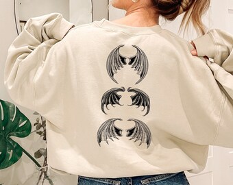 ACOTAR Bat Boys Sweatshirt,Bluza z nadrukiem na plecach,Bluza Velaris,Koszula The Night Court,Bluza Feyre and Rhysand,Koszulka Smut,Cassian