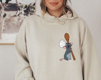 Moletom com capuz Disney Ratatouille de bolso, camisa Remy, camisa Little Chef, camisa Mouse Chef, camisa Ratatouille, qualquer um pode cozinhar, moletom de comida e vinho
