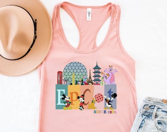 Disney Epcot Tank Top, Vintage Epcot 1982 Tank Top, Mickey And Friends, Vintage Disney Shirt, Epcot Trip Shirt,Epcot Shirt