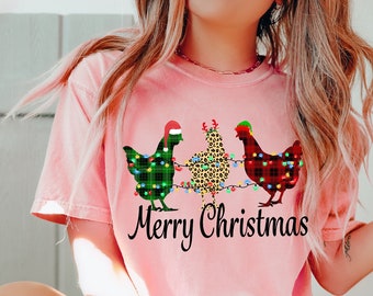 Chicken Merry Christmas Shirt,Christmas Outfit,Crazy Chickens Shirt,Сute Christmas Chickens Shirt,Christmas farm Shirt,Holiday Gifts,XMAS