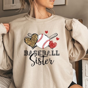 Baseball Sister Sweatshirt, Softball Sister Shirt, Baseball Sister T-Shirt,Cute Gift for Sister, Game Day Shirt, Baseball Season Shirt