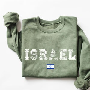 Sweatshirt Israël, Israël ronde hals, shirt Israël, Israël cadeau, Israël vlag, Israël vlag trui, Israël souvenir, Israël, ik hou van Israël