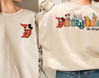Bluza z kapturem Disneyland The Original z tyłu i z przodu, bluza z kapturem Magical Land, koszulka Disneyland, koszulka Mickey Minnie, rodzinne wakacje w Disneylandzie