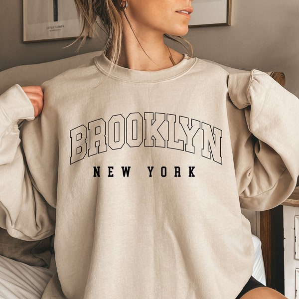 Brooklyn New York Sweatshirt, Trendy Preppy Sweatshirt, Aesthetic College Crewneck,Brooklyn NY Shirt,New York Sweatshirt ,  Brooklyn