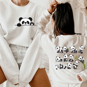 Panda Sweatshirt,Back And Front Sweatshirt,Cute Pandas Shirt,Vintage Panda Outfit,Panda Lover Gift, Funny Panda Sweatshirt,Panda Shirt