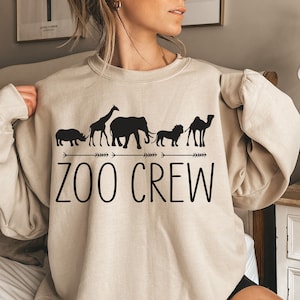 Moletom da tripulação do zoológico, tratador de animais, camisa da vida selvagem, camisa da tripulação do zoológico escolar, camisa para amantes de animais, camisa da vida selvagem, camisas legais para a família, camiseta de viagem ao zoológico