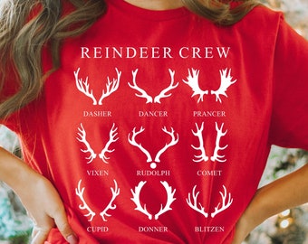 Christmas Reindeer Crew Shirt,Reindeer Shirt,Christmas Deer Shirt,Christmas Hoodie,Christmas Gift,Reindeer Christmas,Christmas Gift,Xmas Tee