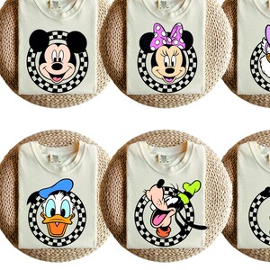 Vintage Mickey Minnie Checkered Shirt, Mickey And Friends Comfort Colors Shirt, Disney Vacation T-shirt, Disney World Family Matching Tee