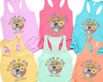 Pooh & Co EST 1926 Tank Top,Cute Pooh Bear And Friends Tank,Retro Winnie The Pooh,Disney Pooh Bear Shirt,Walt Disney World Shirt
