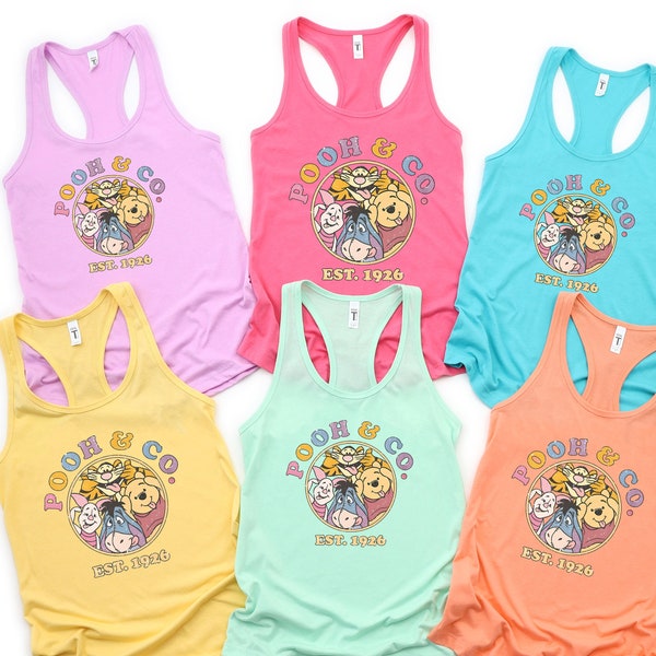 Pooh & Co EST 1926 Tank Top,Cute Pooh Bear And Friends Tank,Retro Winnie The Pooh,Disney Pooh Bear Shirt,Walt Disney World Shirt