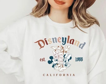 Disneyland California Sweatshirt,Retro Mickey And Friends Disneyland Est 1955 Sweater,Disneyland Shirt,Family Vacation Shirt,Disneyland TEE
