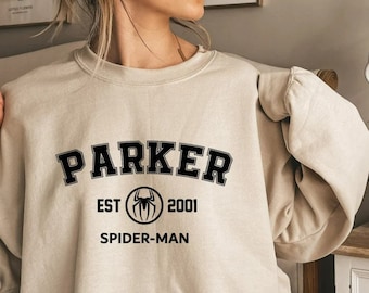 Spider-man Sweatshirt, Parker 2001 Sweatshirt, Peter Parker, Avengers Team Shirt,Spiderman Party,Marvel Sweatshirt,Superhero Shirt,parker te