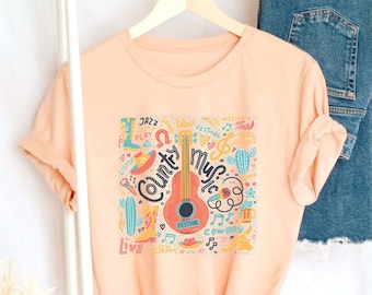 Camiseta de música country, Western Cowboy Country, camiseta de profesor de música, camiseta de música occidental, camiseta de música de Nashville, camiseta retro,