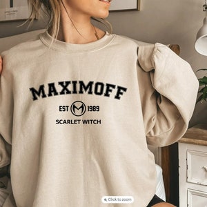 Maximoff scarlet witch Sweater Maximoff Est 1989 Sweatshirt, Maximoff 1989 Hoodie, Vintage Scarlet Witch Sweater, Maximoff Hoodie