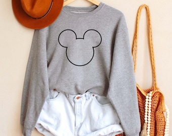 Mickey outline sweatshirt,Disney Sweatshirt,Mickey Mouse Tee,Vacation Sweat,Vacation Shirt,Mickey Monogram Shirt,Mickey Sweats