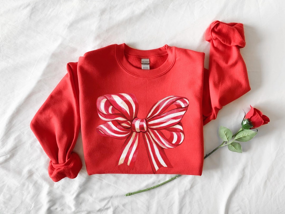 Santa & Bow Graphic Long Sleeve Sweatshirt main image 1