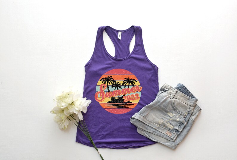 Summer 2023 Tank Top,Retro vintage summer tank,Summer tank, Summer Time Tank, Summer Trip Shirt, Summer Beach Shirt, Beach Girl Shirt image 3