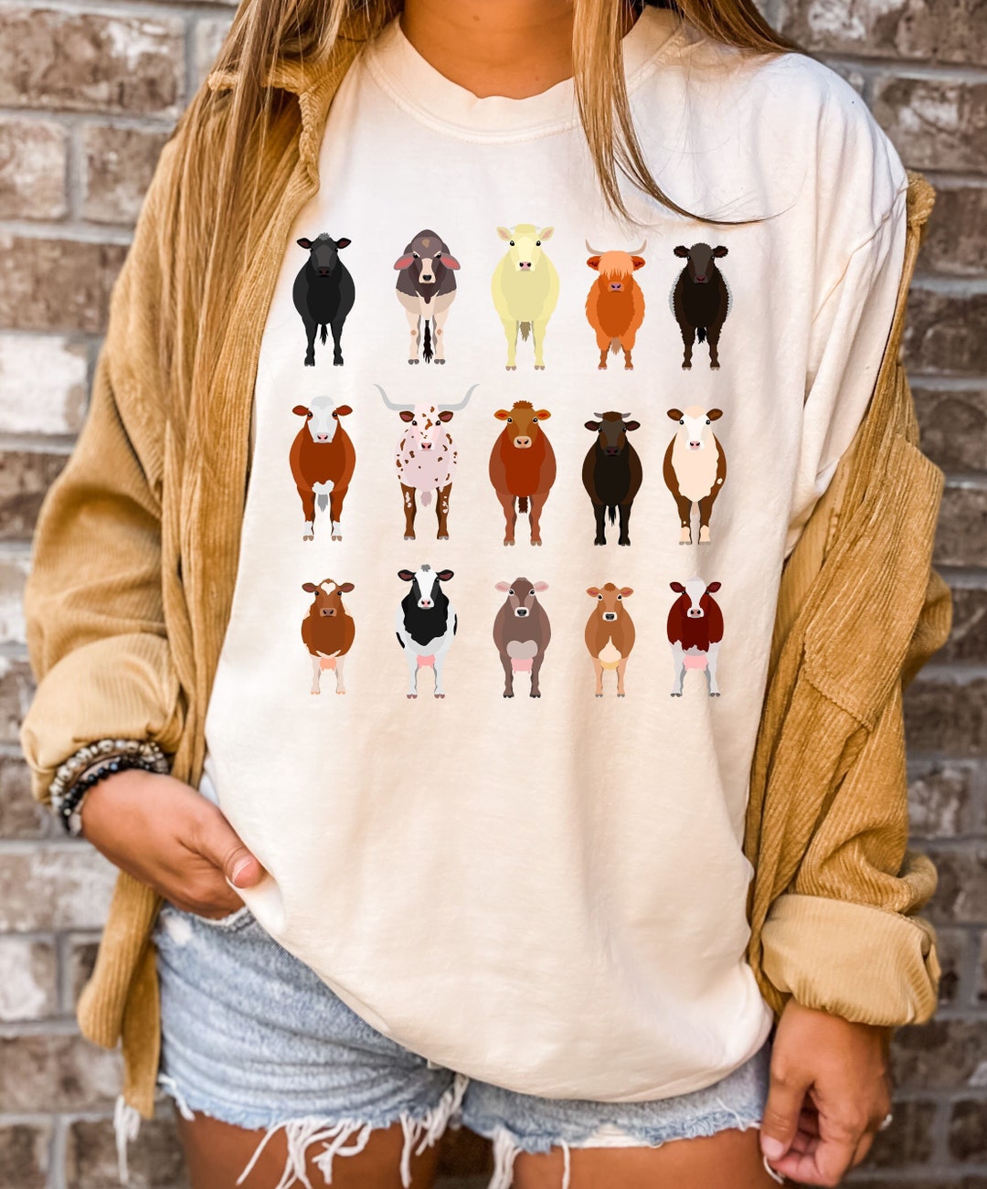 Comfort Colors Cow Tshirt Gift for Farmers Western Lover - Etsy