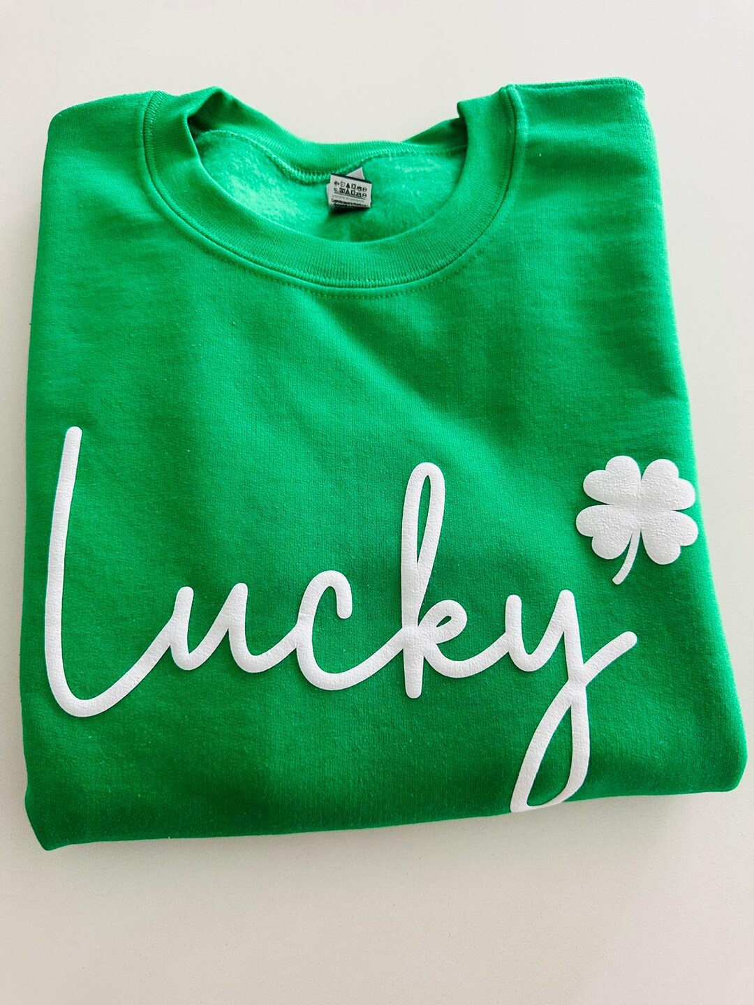 St. Patrick Lucky Clover Letter Printed Sweatshirt GREEN S-2xl