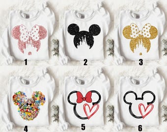 Sweatshirt Disney-familie, Disney-shirt voor vrouwen, Disney Ear-shirt, Disney Mickey Silhouette-shirt, Sweatshirt Disney-reis, Disney-sweater,