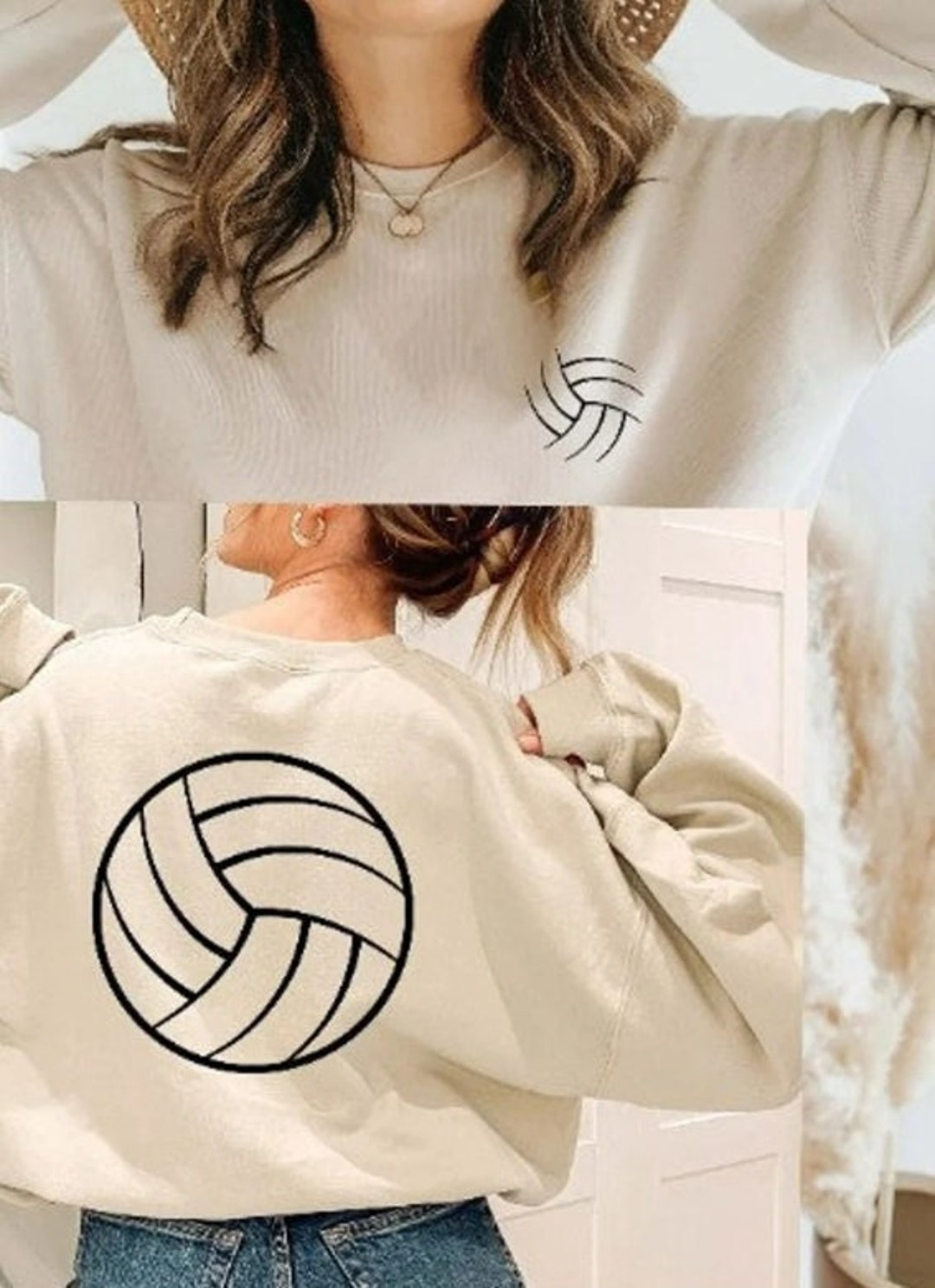 Volleyball Sweatshirt, Back and Front Design, Women's Volleyball Hoodie