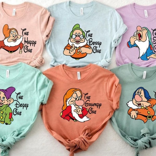 Seven Dwarfs Shirts, Seven Dwarfs, Disney Group Shirts, Snow White, Disney Family Shirts, Shirts for Family, Disney family, 7 dwarfs