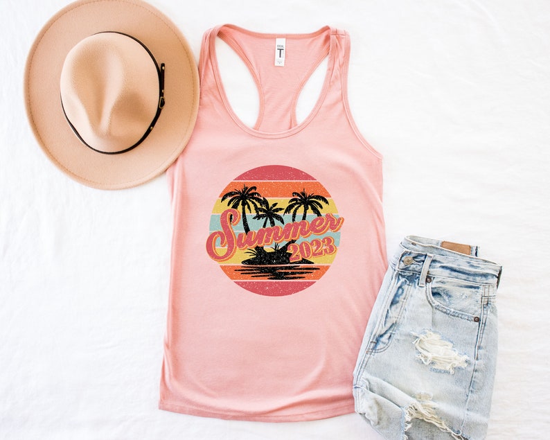Summer 2023 Tank Top,Retro vintage summer tank,Summer tank, Summer Time Tank, Summer Trip Shirt, Summer Beach Shirt, Beach Girl Shirt image 5