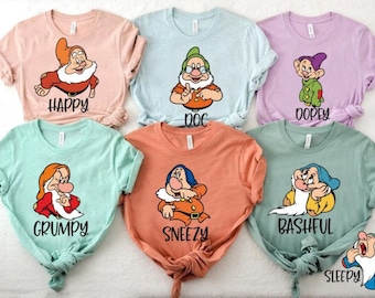 Seven Dwarfs Shirts, Seven Dwarfs, Disney Group Shirts, Snow White, Disney Family Shirts, Shirts for Family, Disney family, 7 dwarfs