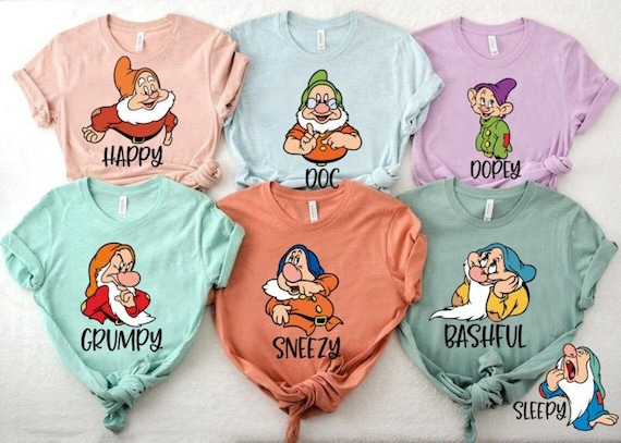 Seven Dwarfs Shirts, Seven Dwarfs, Disney Group Shirts, Snow