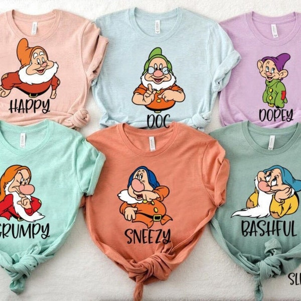 Seven Dwarfs Shirts, Seven Dwarfs, Disney Group Shirts, Snow White, Disney Family Shirts, Shirts for Family, Disney family, 7 dwarfs